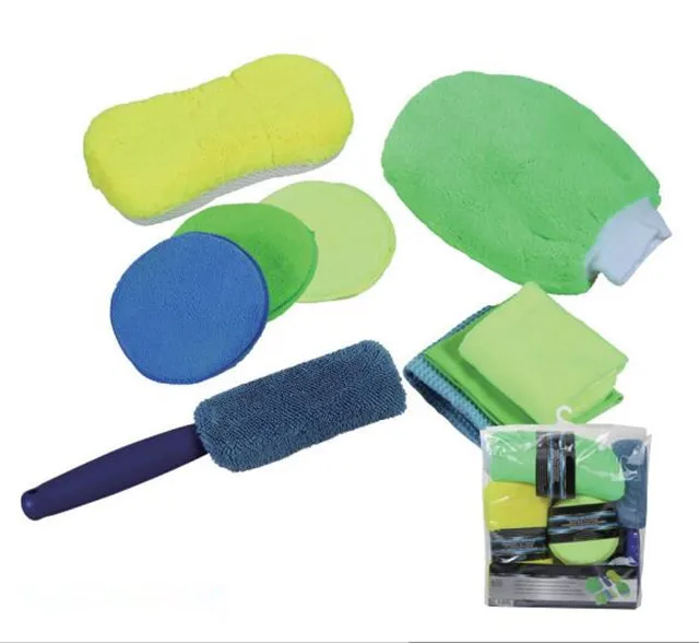 10 лет, Walmart, 9 шт. в ПВХ-пакете, набор для мойки автомобилей из микрофибры