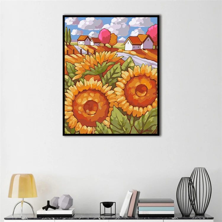 Hot Sale Factory Direct Price Canvas Painting Sunflower Wall Oil Painting