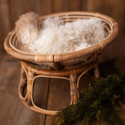 
Hot Sell Country Primitive Children photography backdrops Distressed rattan Bed Vintage Baby Photop Prop 