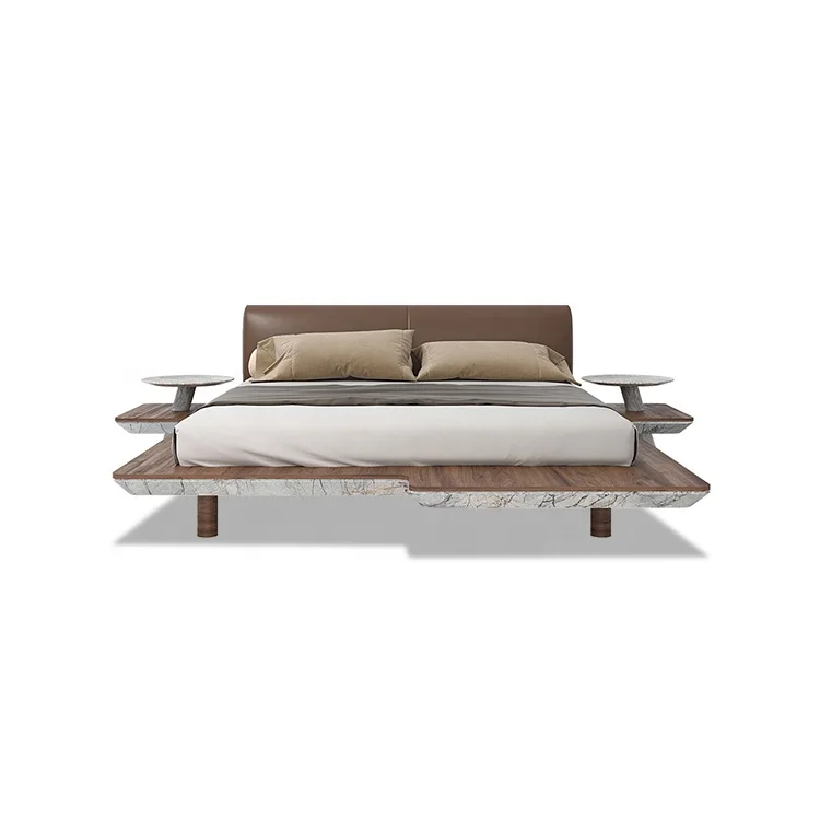 Shipping container house luxury 4 beds room wooden bed tatami bed frame king size