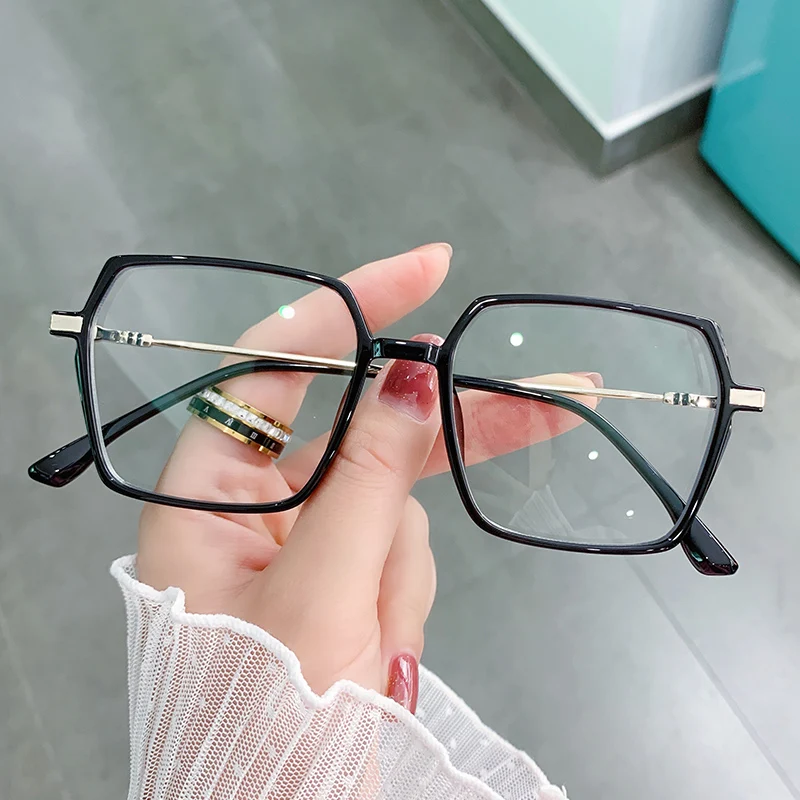 Custom tr90 metal radiation lens blue light glasses frame men women handmade vintage square eyeglasses