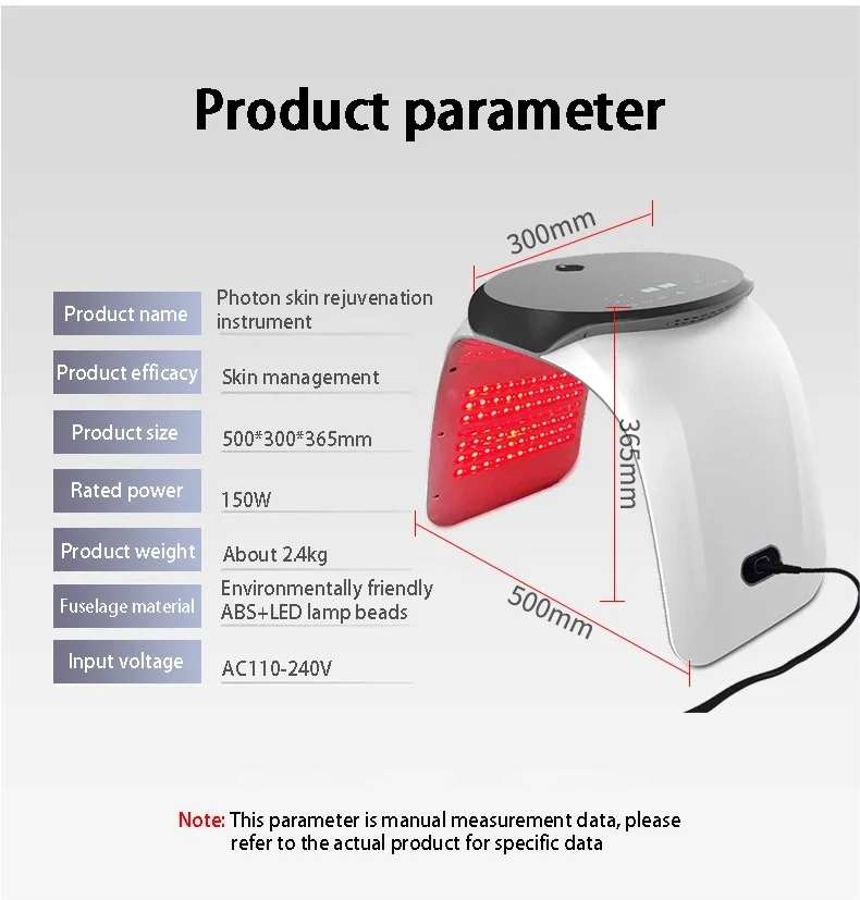 Effective 7 In 1 Cold And Hot Nano Water PDT Face SPA Red Light PDT Photon Rejuvenation Photon Mask Beauty Instrument