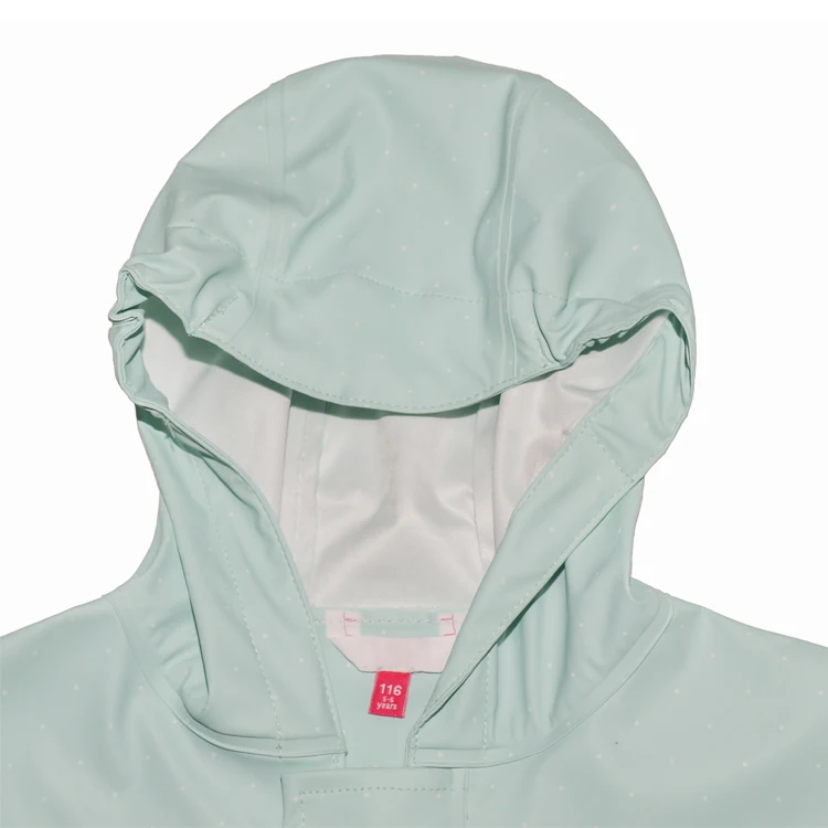 
Fashion Waterproof Transparent PU Plastic Fabrics Children Kids Raincoat 