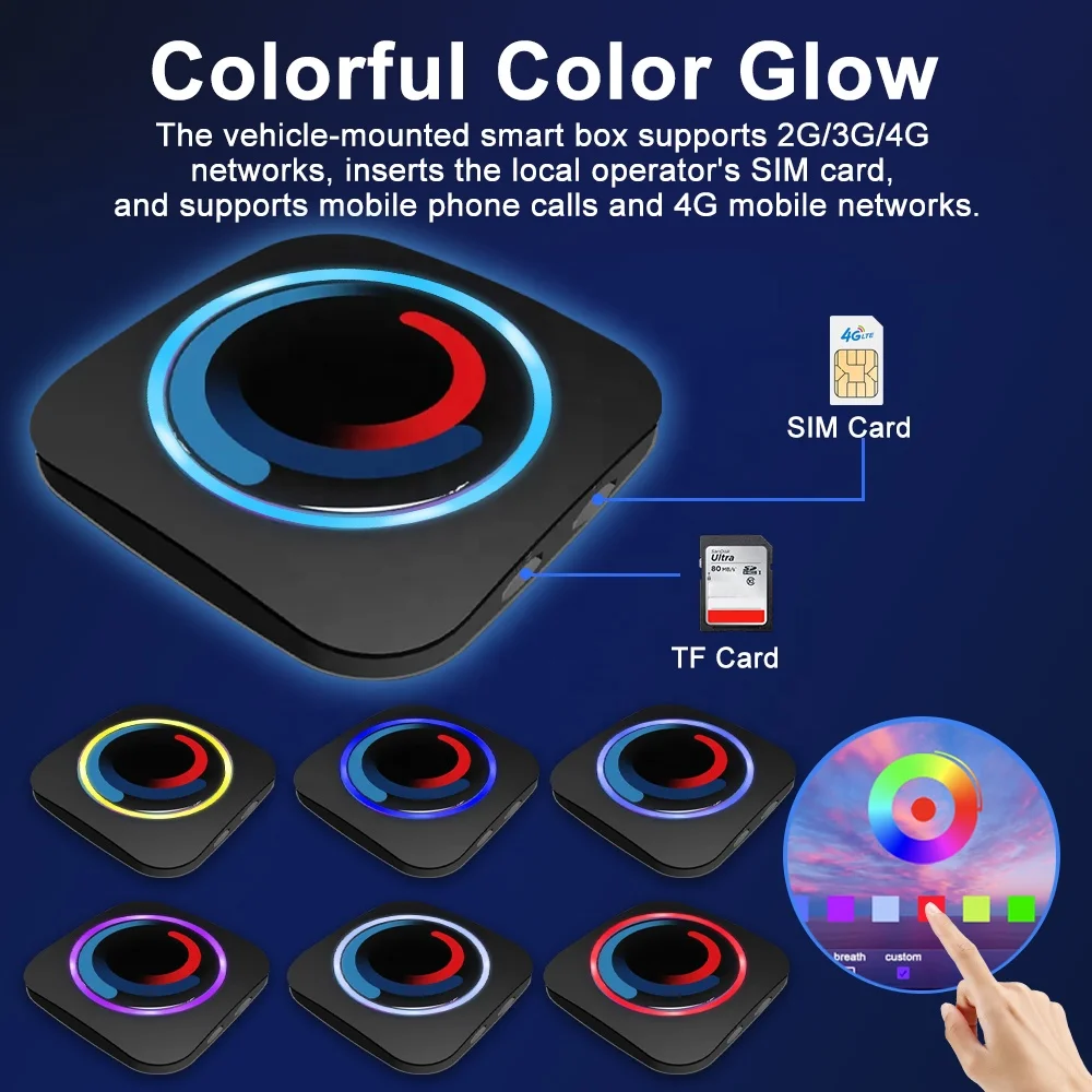 Jmance SIM card TF card mini carplay ai box android 10 GPS navigation usb plug and play Smart Touch Box