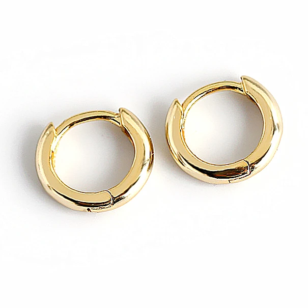 2022 korean fashion earrings jewelry 925 sterling silver round geometric earrings minimalist gold plated hoop earrings for women