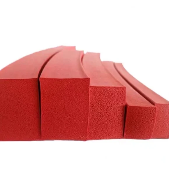 Extrusion 10*10 10*5 15*5mm Silicone Rubber Foamed Weather Strip Silicone Sponge Rubber Sealing