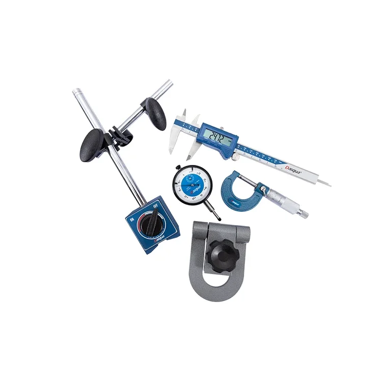 Dasqua 5pcs Measuring Set 0-150mm Digital Caliper 0-25mm Outside Micrometer Magnetic Base Dial Indicator Micrometer Stand