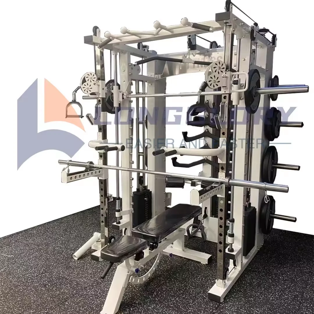 Commercial Strength Training Machine Power Squat Rack All in One Trainer Multi-Functional Smith Machine Fitness Gym Equipment
