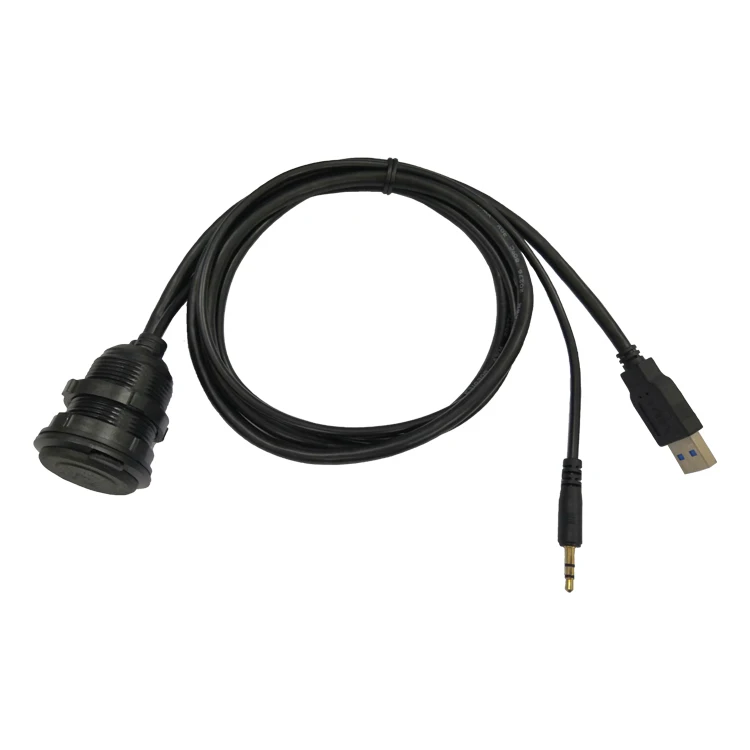  3Ft LBT поликарбонатный корпус 3 5 мм и Usb 0 штекер-гнездо Панель Крепление удлинитель Aux кабель со