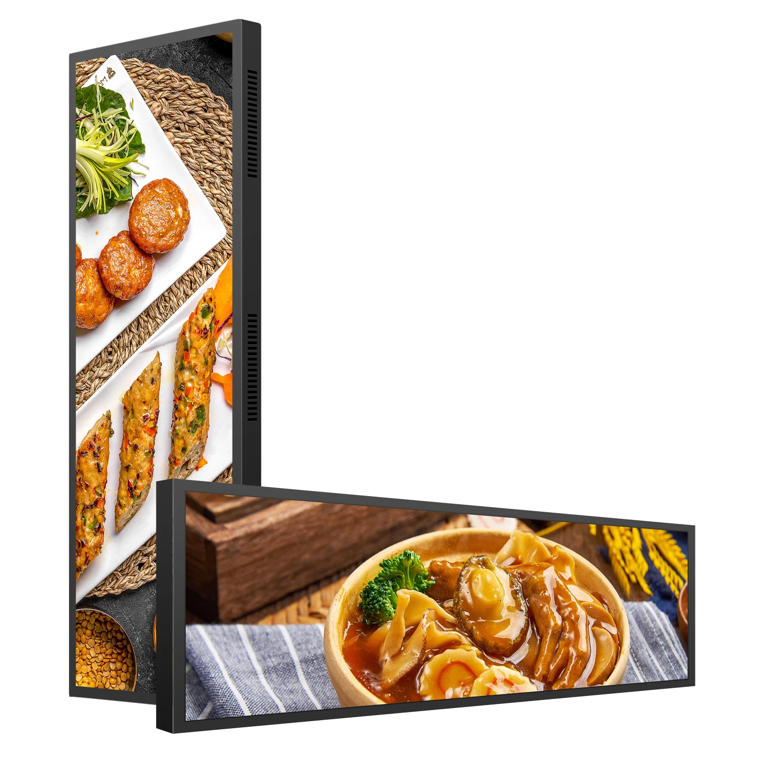 19 24 28 37 inch Supermarket advertisement shelf-edge wall digital signage ultra wide lcd stretched bar display