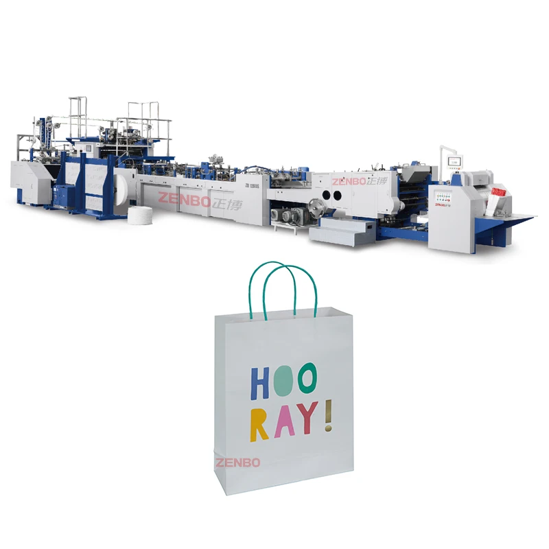 ZB1260S-450 Fully AutomaticItaly technology best quality paper bag making machine with handle
