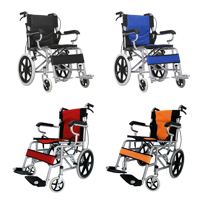 2022 Lightweight Folding Travel Chair Cheap Steel Manual Wheelchair Hospital Wheelchair