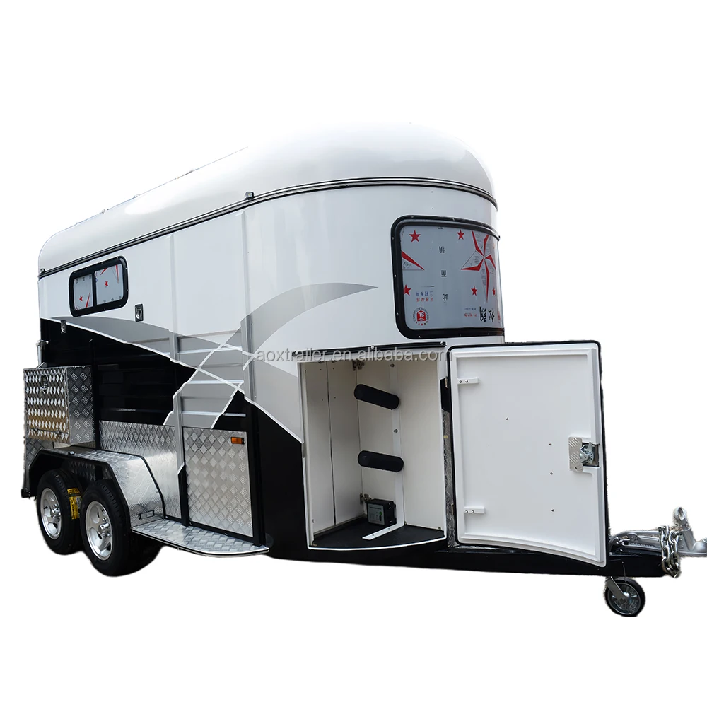 New Design Horse Trailer Drop Down Windows Angle Loading Floating Complied With Adrs