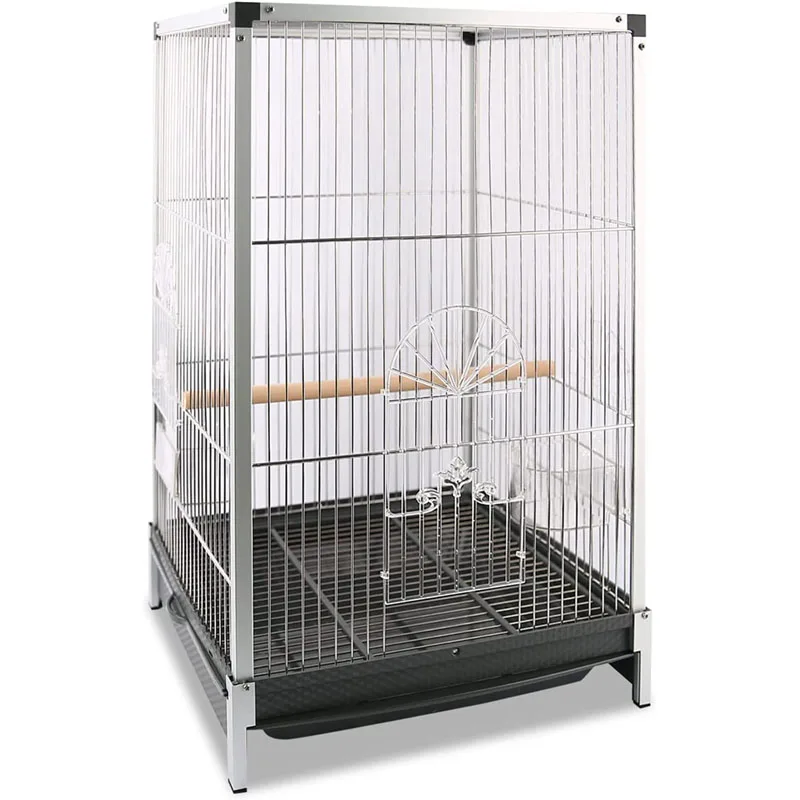 Parrot Carrier with Wooden Perch Feeding Cup For Conures Cockatiel Parakeets Flat top Bird Travel Cage