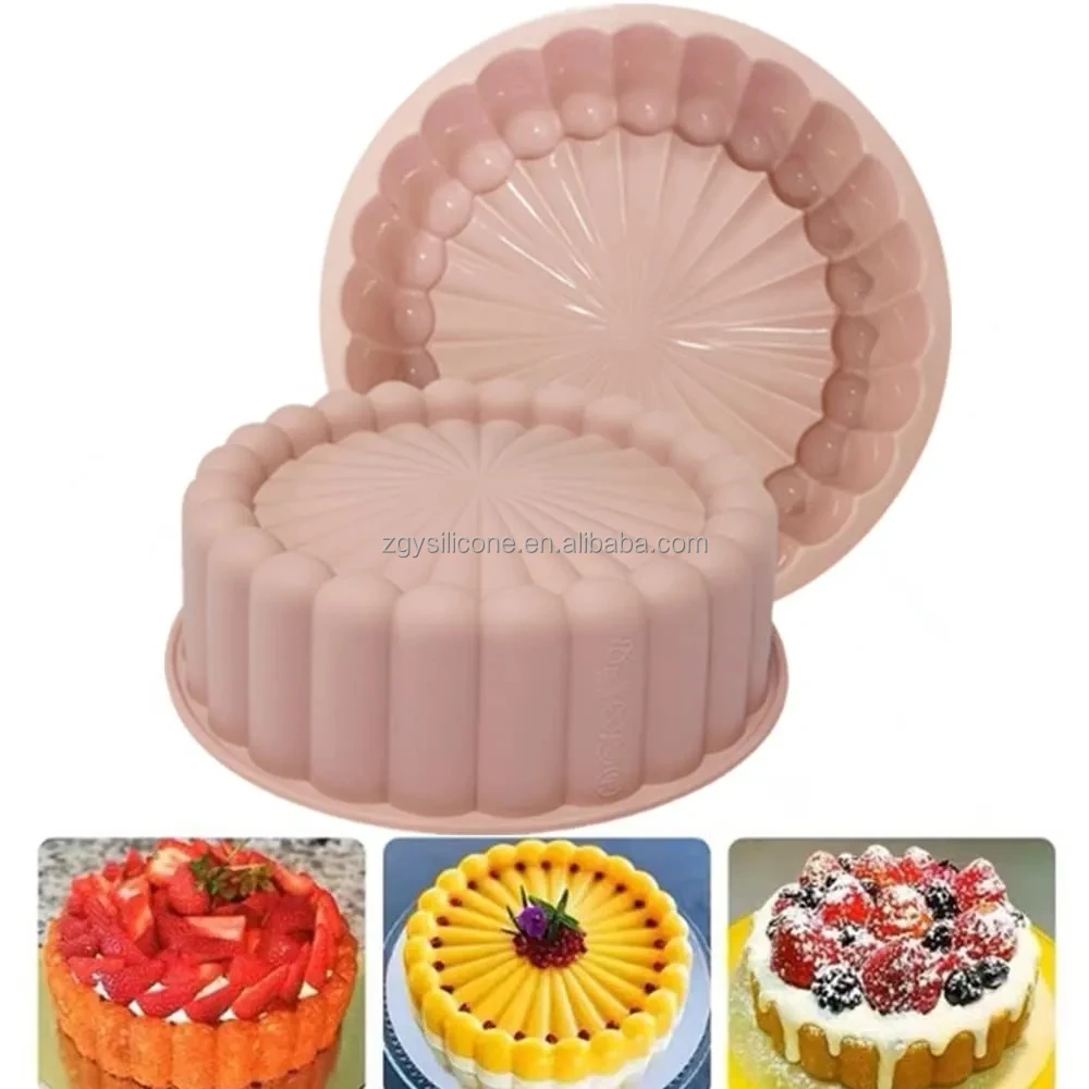 2024 New Popular RTS Round Non-slip Easy Release Homemade Chocolate Silicone Cake Mould for Mousses Ice Cream
