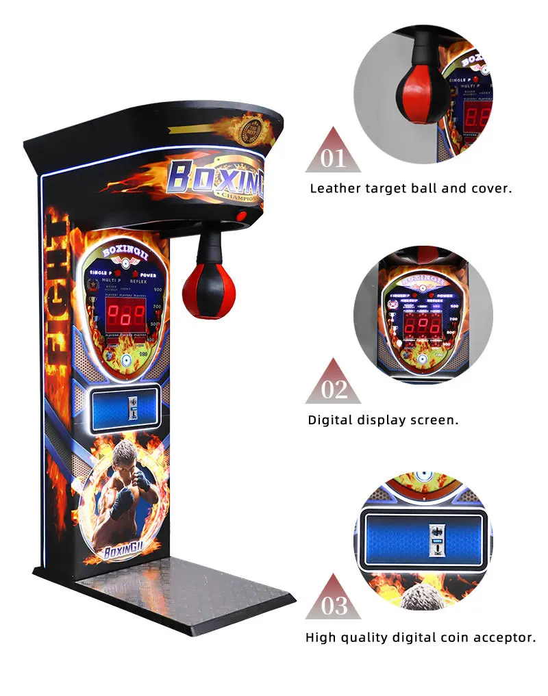 Riteng Hot Sale Coin Operated Sports Punching Bag Arcade Games Punch Boxing Game Machine For Game Center