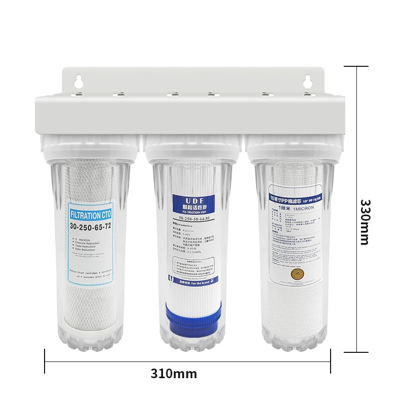 
 Корпус фильтра 10 дюймов с 3-я ступенями воды предварительная фильтрация PP + UDF + CTO столешница очиститель воды фильтры для воды с 3-я ступенями для дома питьевой воды  