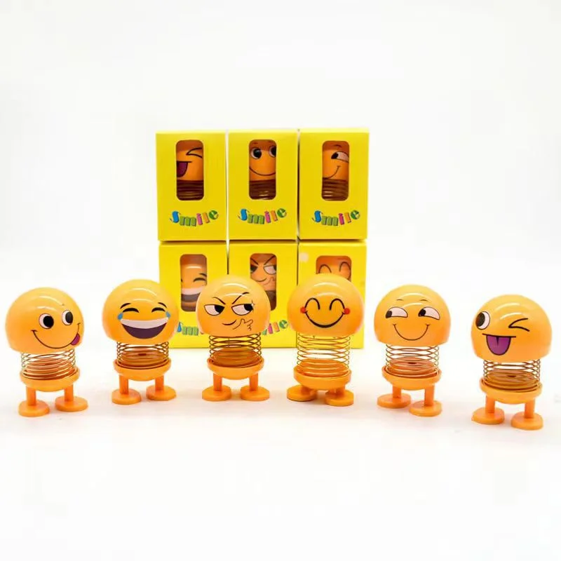 Funny Decoration Accessories Shining Shaking Head Spring Dancing Dolls Shaking Head spring doll toy mini Toy