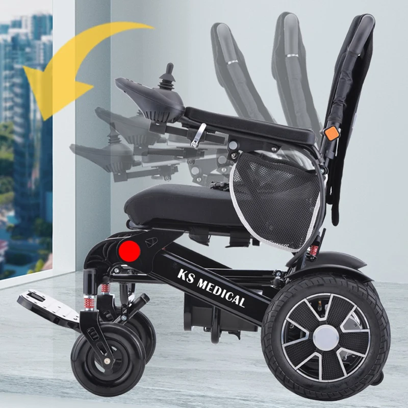 KSM-606 Height Adjustable All Terrain Electric Power Wheelchair with Cheapest Price MDR Approved Office Wheel Chair