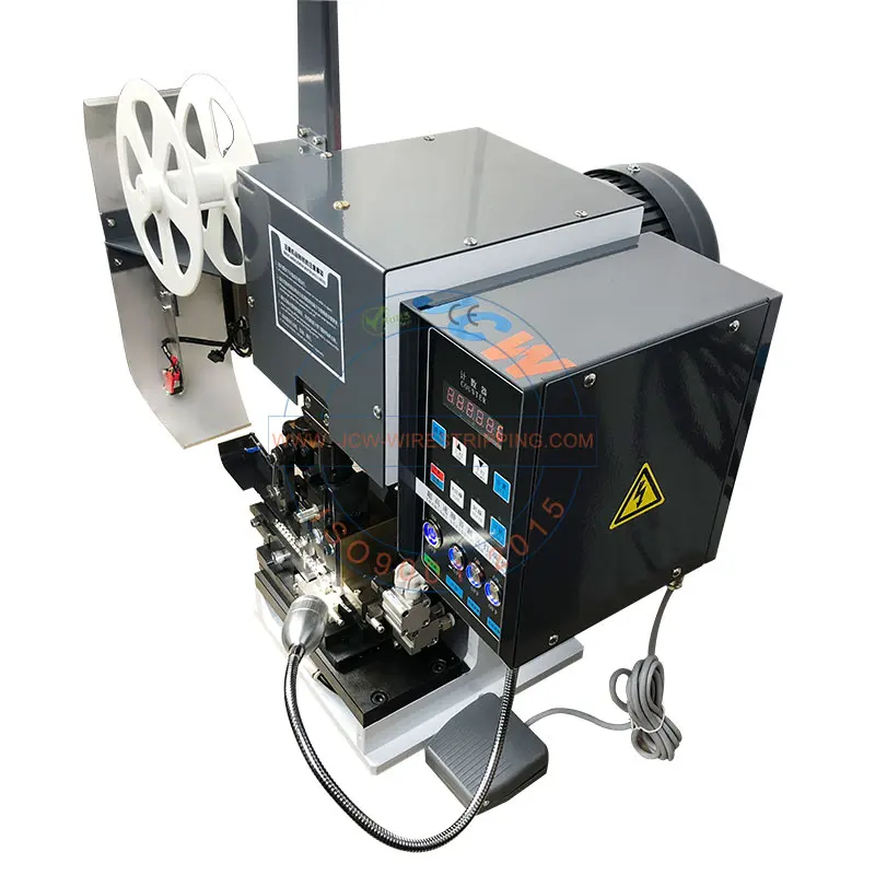 JCW-2TC Super mute wire stripping and crimping machine semi automatic rj45 cable machinery