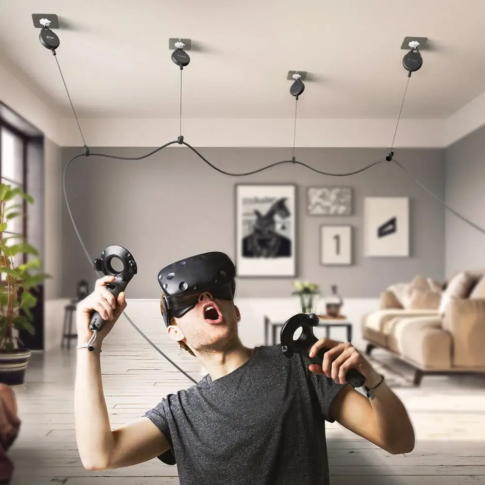 Выдвижная потолочная шкивная система управления кабелем VR для HTC Vive Pro /HP G2/Oculus Rift/Rift S