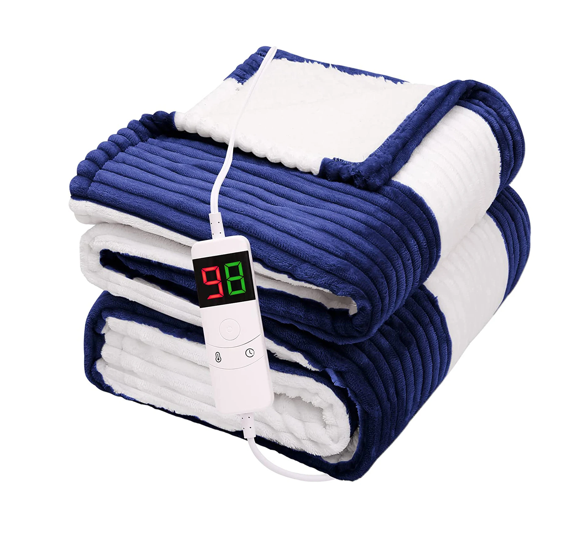 Navy Blue Machine Washable Wearable Heater Electric Blankets For Winter