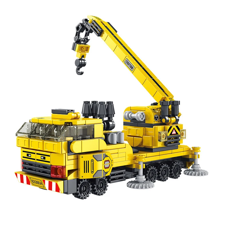 Panlos 571PCS 12 In 1 Engineering Crane Model Toy Plastics Block Set DIY Crane Sets Educational Brick for Kids