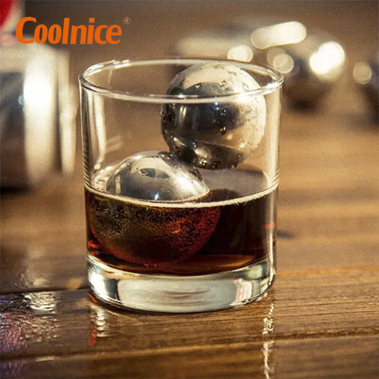 Exclusive Stainless Steel Round Shaped Whiskey Stones Gift Set Reusable Ice Cube Whiskey Stones Cool Gadgets for Whiskey Lovers