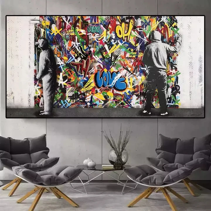 Large Size Graffiti Art Posters Love Canvas Print Painting Abstract Graffiti Painting