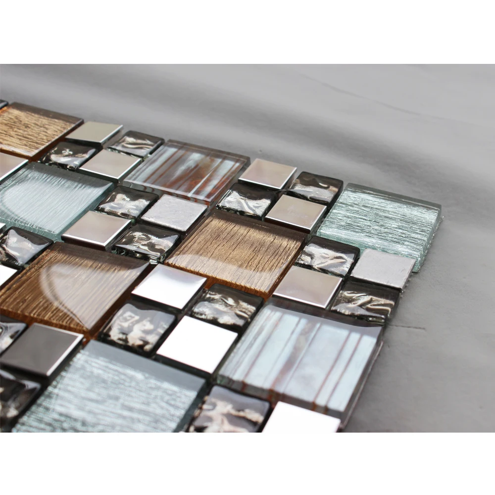 Bathroom and Kitchen Glass Mosaic Glossy Wall Decorative Luxury Decoration Golden Gold