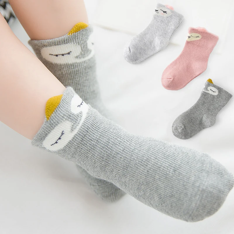 
Spring Autumn New Fashion Newborn Baby Thin Section Long Tube Lovely Animals Cotton Kid Soft Cartoon Elastic Baby Socks 