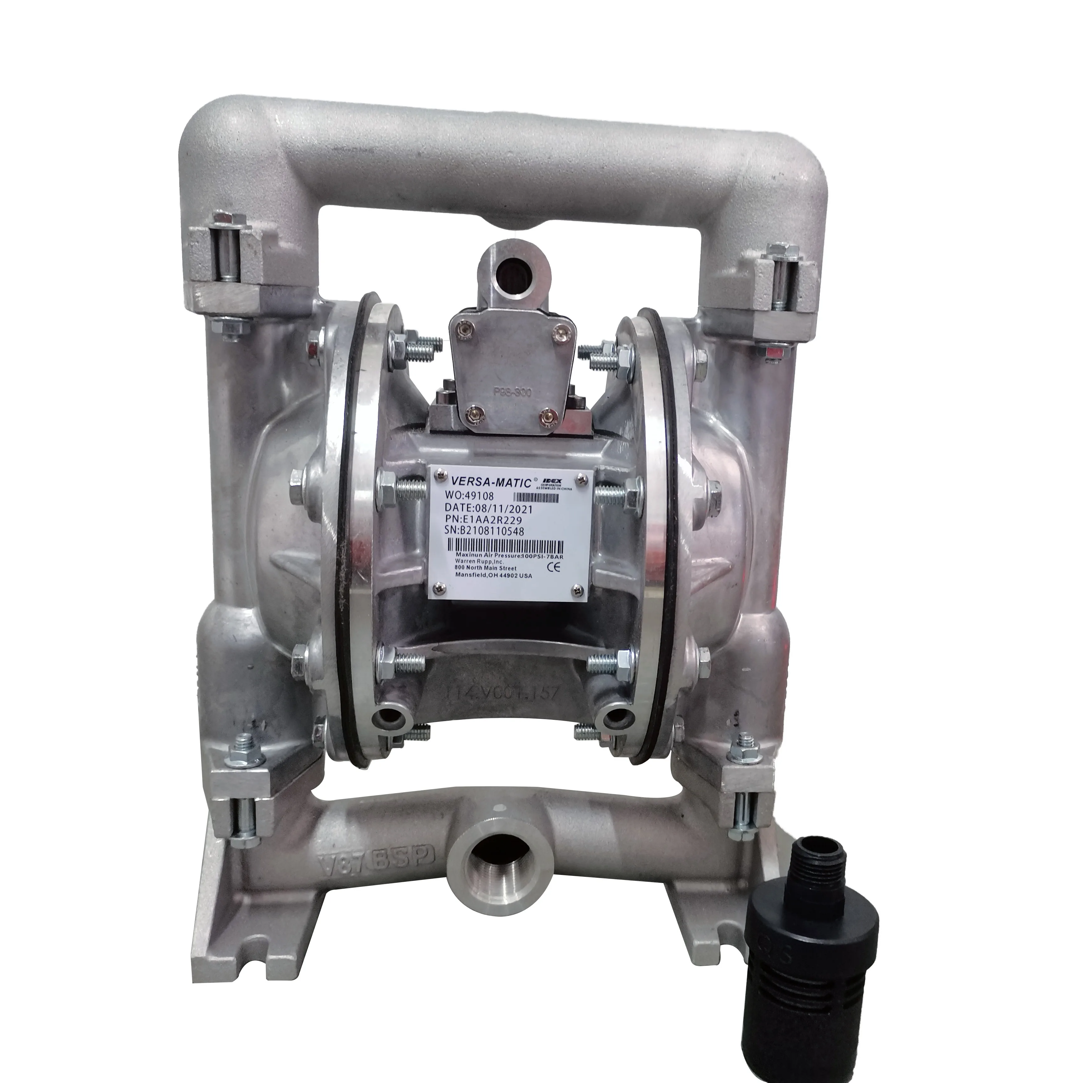 E1AA2R229 Versa-Matic pneumatic liquid transfer double membrane chemical diaphragm pump