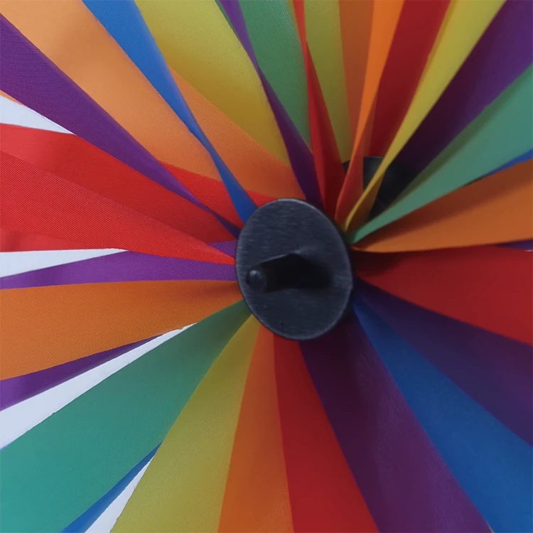 BAILING Wholesale Kids Toys Double Wheels Rainbow Windmill Colourful Lines Garden Pinwheels