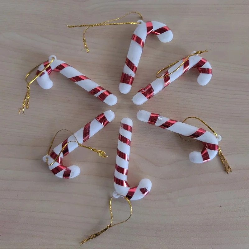 Candy Cane Ornament Candy Cane Decoration Christmas Luxury Christmas Ornaments Glitter Twisted Plastic Candy Cane for Xmas Tree