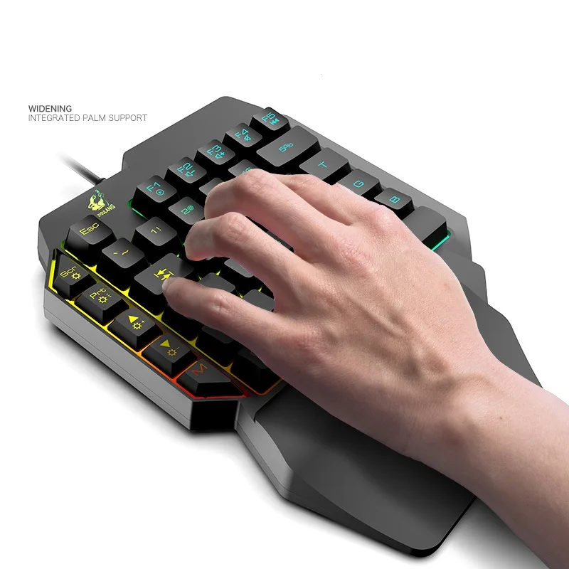 Amazon ebay cross-border free wolf K15 one-handed keyboard gun god left hand manipulator P UBG  game luminescent keyboard