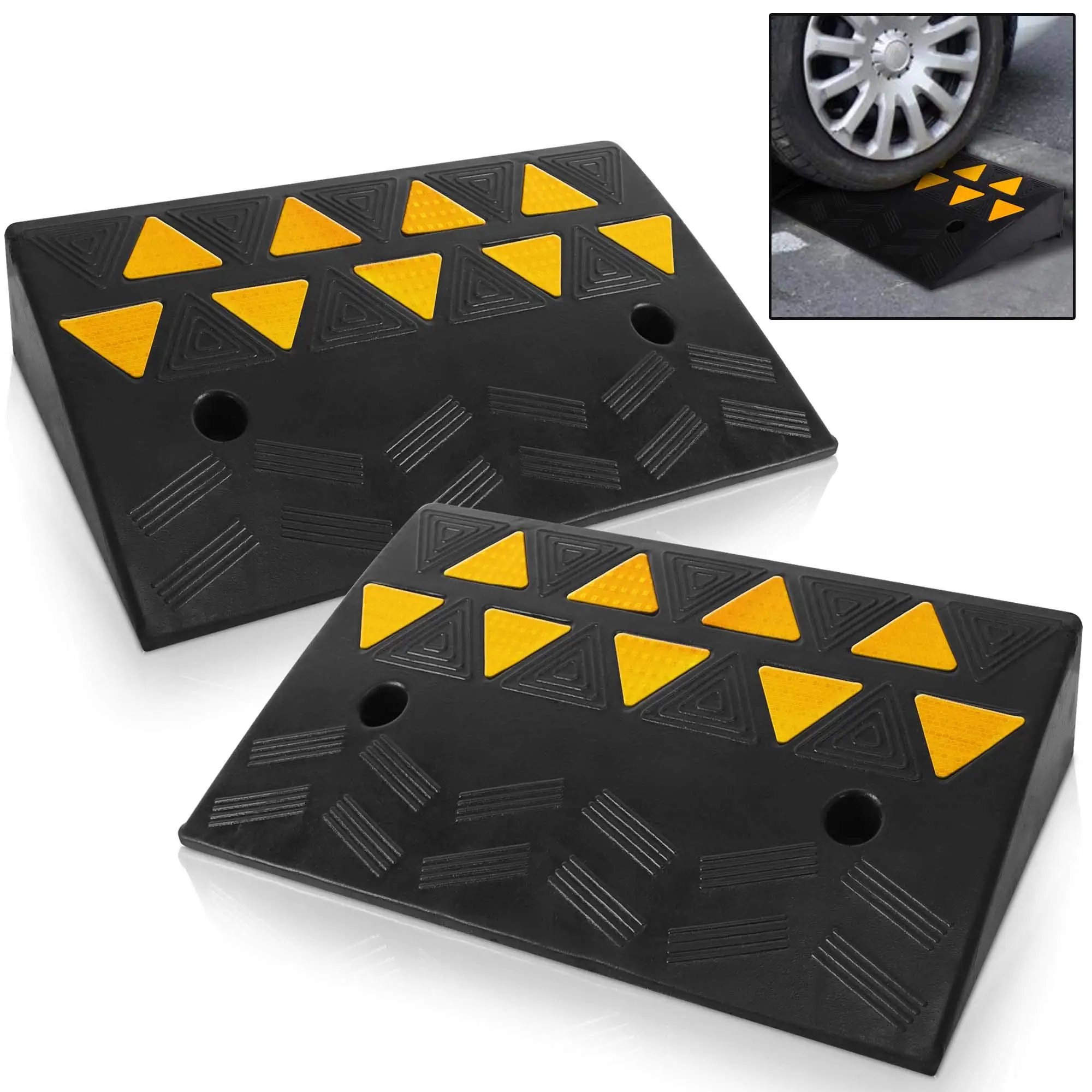 Rubber Kerb Ramp/Rubber Curb Ramp With Yellow Glass Bead Reflector