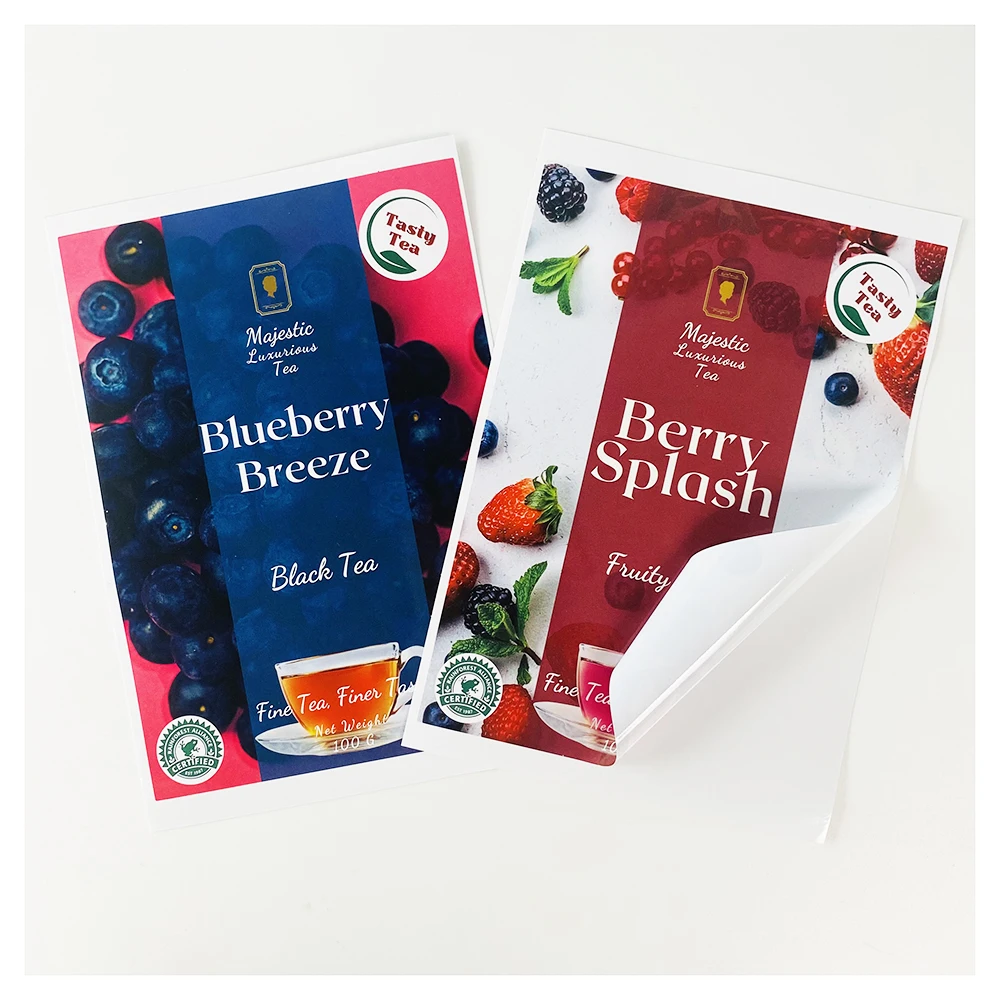 Good quality 100pcs MOQ Customized Beverage Sticker Fruit Juice Label Etichette Self Adhesive Bottle Labels