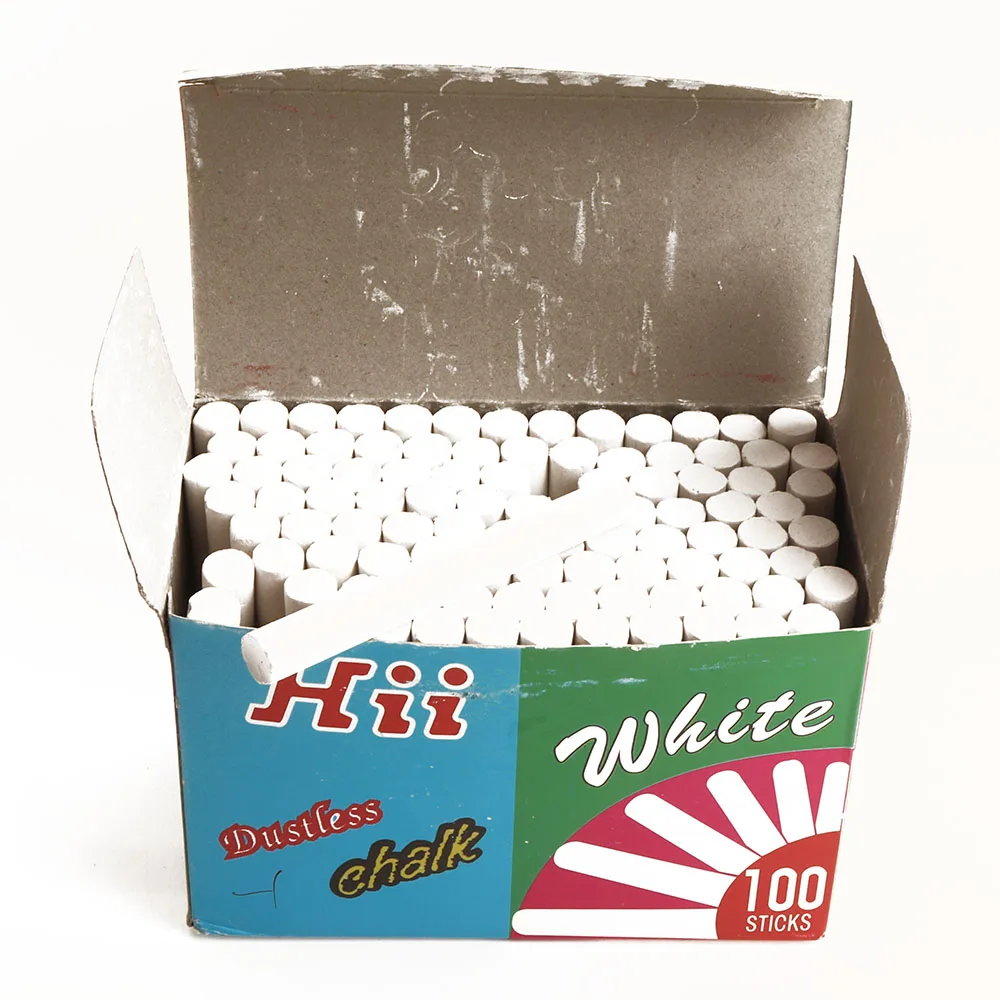 
Wholesale jumbo dustless bright white chalk for office stationery school supplies 