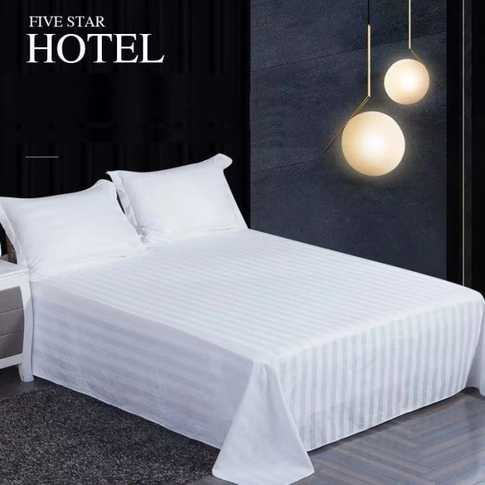 Hotel hospital linen bed sheets 200 230 custom logo bedsheet cotton sheets for beds 100otton