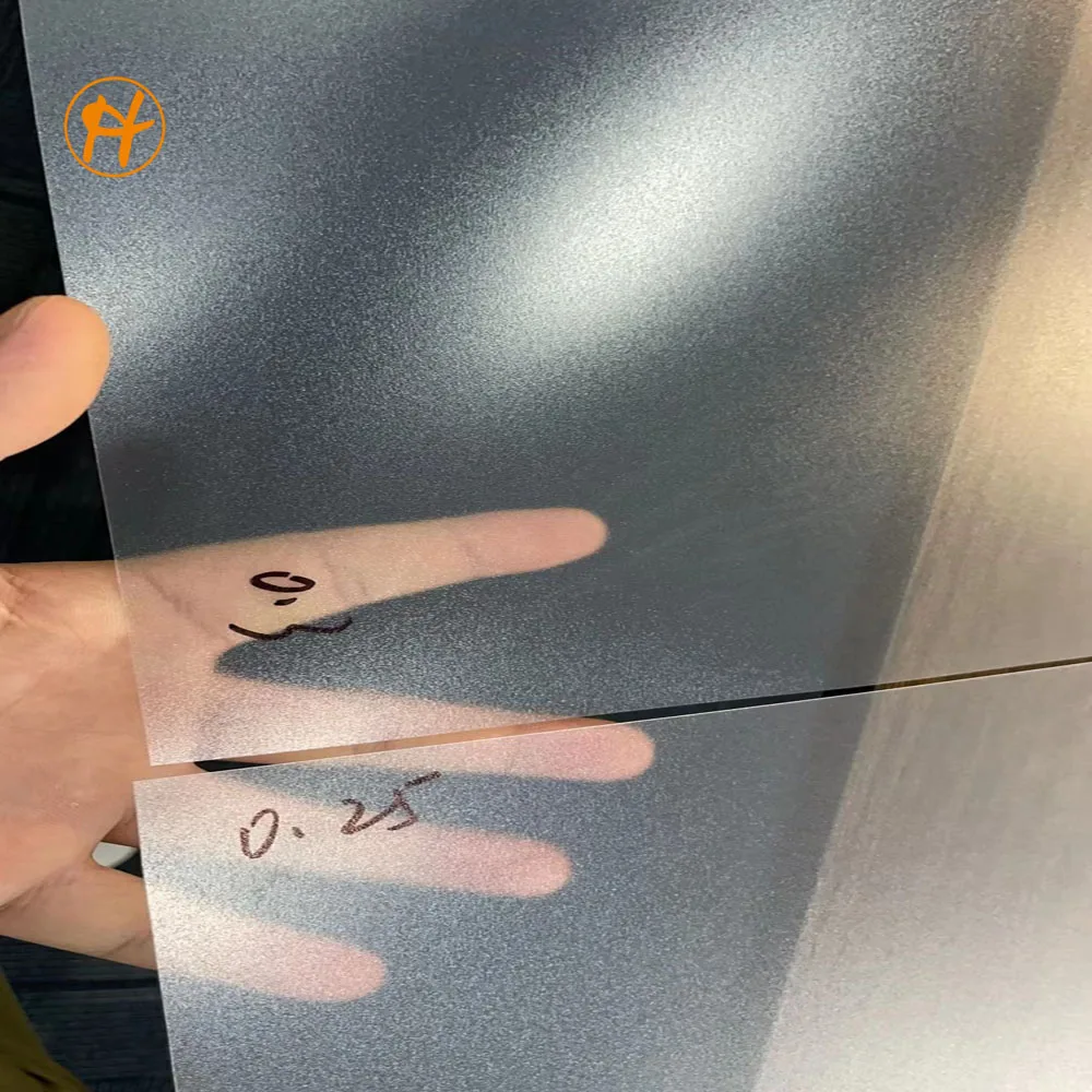 Transparent matt Sheets PVC Rigid Film 0.3mm Matte Surface PVC Sheet with blue tint for printing