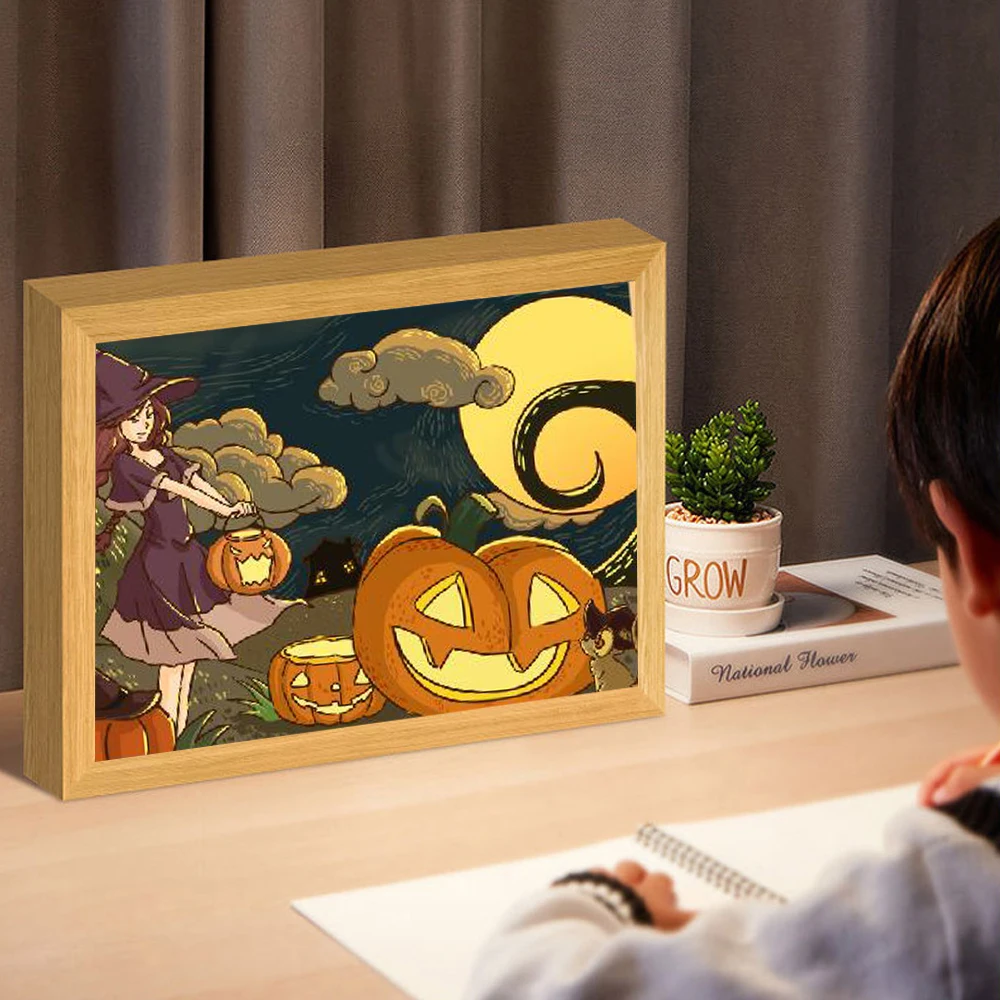 Nice Gift LED Painting Frame Lamp For Home Decoration 3 Colors Changeable LED Night Lights