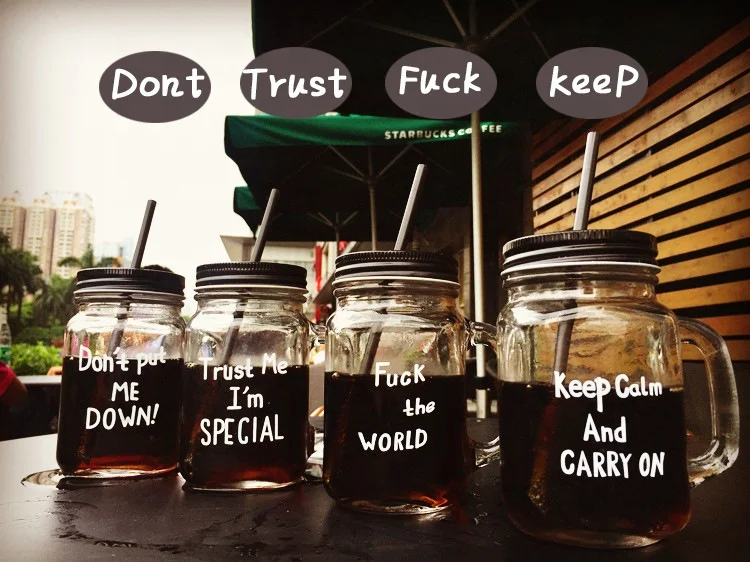 Popular Lead Free 16oz Clear Glass Beer Mason Jar Mug with lid