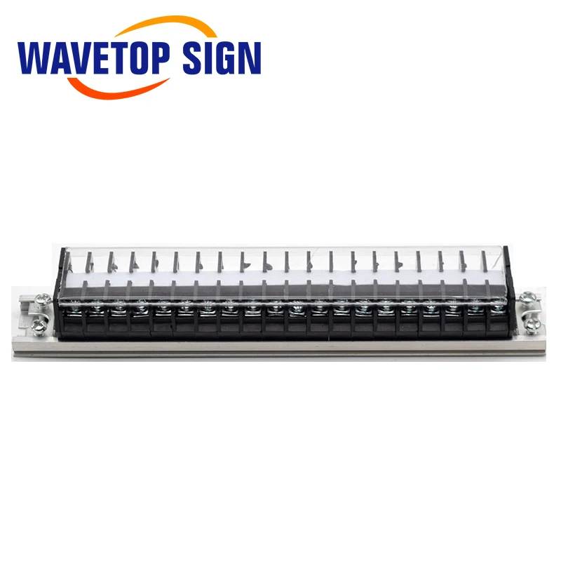 WaveTopSign Rail Terminal Block Connector Current 15A Voltage 600V 20-Position Terminal Block Wire Cross Section 1.5mm2