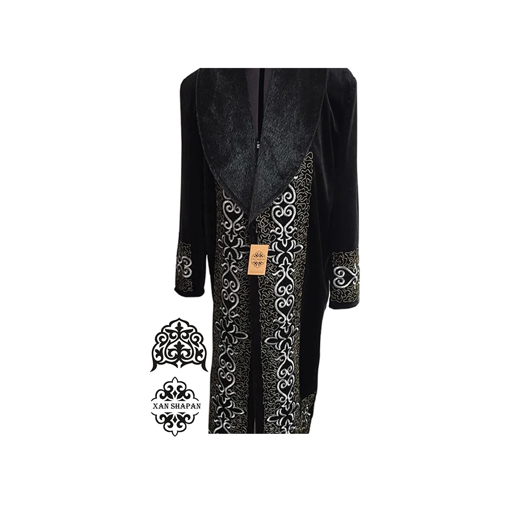 
Hot Selling Kazakhstan National Faux Fur Clothes Manufacturers Male Chapan Overcoat 