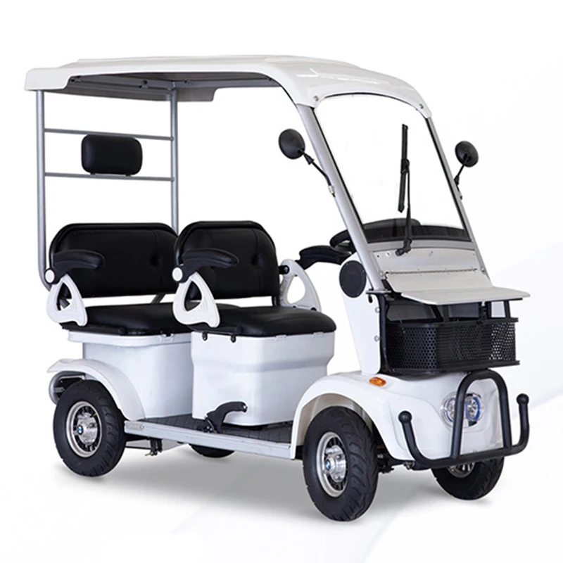 Powerful lithium battery four-wheel sightseeing tourism classic electric vehicle with windshield