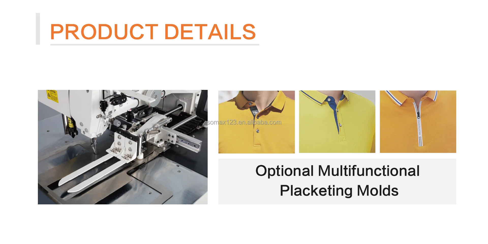 Somax SM-16S Automatic Laser Welting Zipper Pocket Bag Stitching Polo Placket Open Industrial Apparel Sewing Machine Used