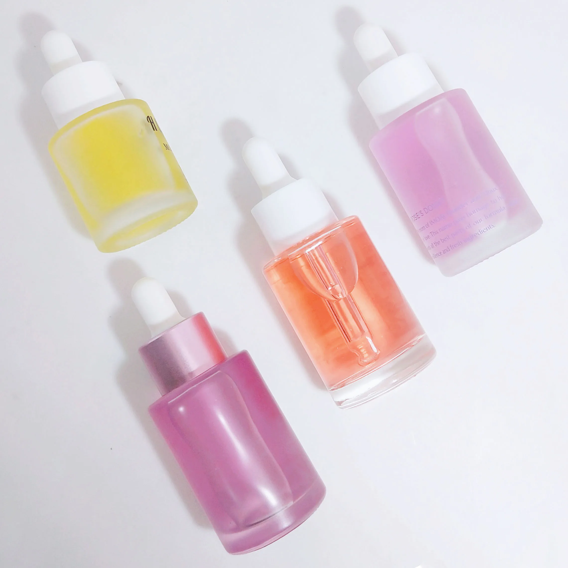 Роскошные белые пустые косметические флаконы на заказ с плоскими плечами 20 мл 30 мл 50 мл Сыворотка для глаз и лица матовые стеклянные флаконы с пипеткой