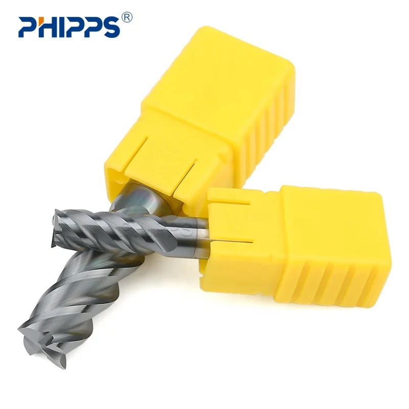 HRC60 professional 4 flutes milling cutter solid tungsen CNC cutter tool speed tiger carbide end mill set