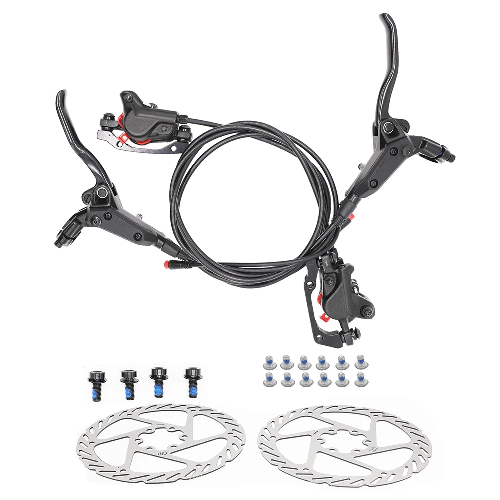 E-bike Parts 2/4 Piston Disc Brake Forged Aluminum Caliper High Sensitivity Sensor Control  Electric Bicycle Hydraulic Brake