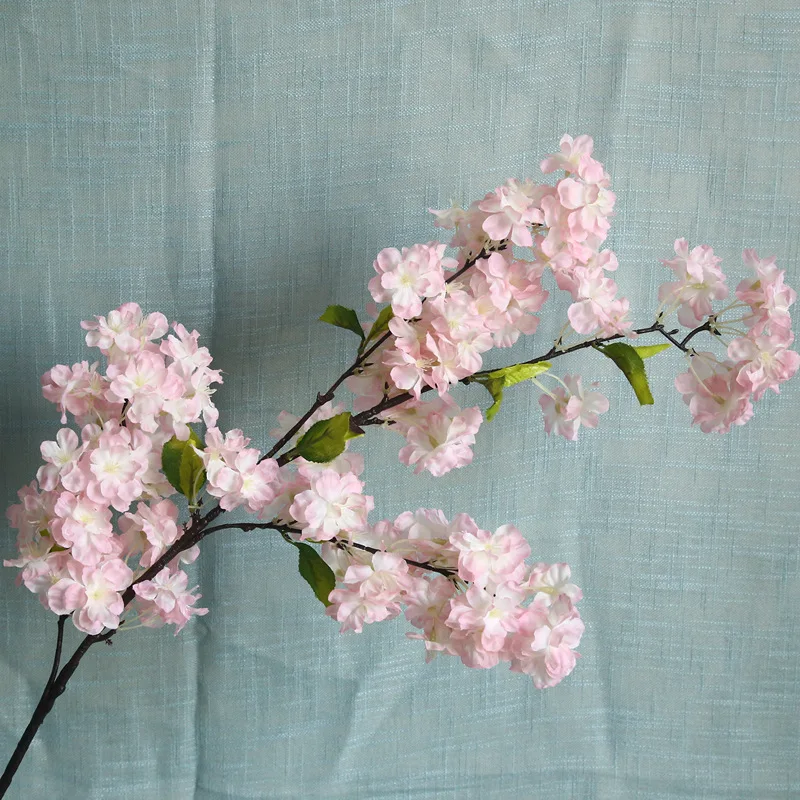 Artificial Cherry Blossom Branch Yunnan Wholesale Factory Long Stem Hot Selling Wedding Decoration Artificial Cherry Blossom